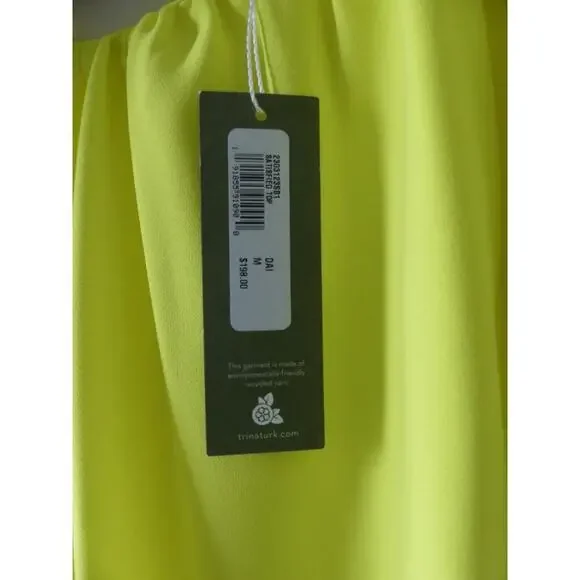 Trina Turk Satisfied One-Shoulder Top NWT Yellow Layer Flutter Flowy Summer Sz M - Picture 6 of 10